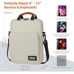 (1896) SoulElite Laptop or Tablet Sleeve Bag Creamy White Color